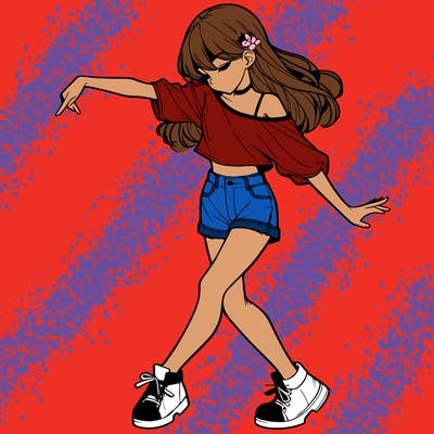 realistic girl danceing