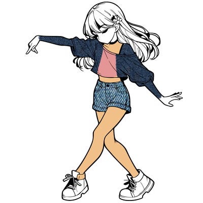realistic girl danceing