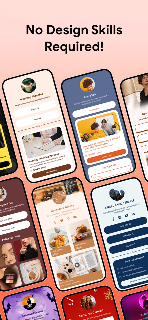 Linkbio - Link in Bio Builder - Collection of professional link in bio and website templates for mobile creators