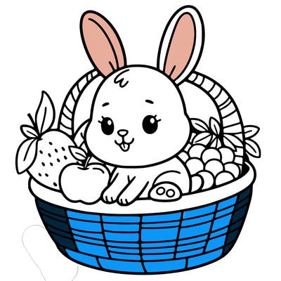 bunny in a fruit basket