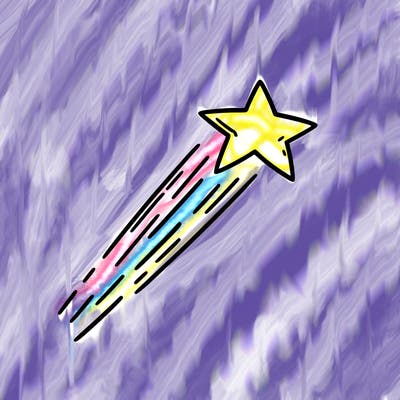 a shooting star in the sky