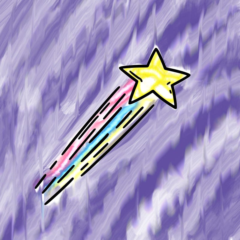 a shooting star in the sky