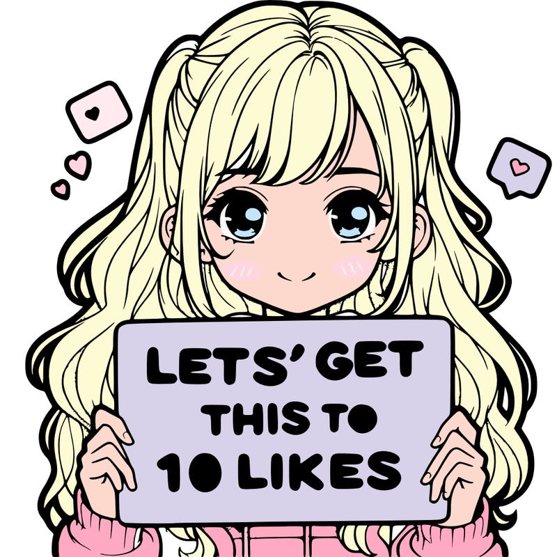 girl holding up sign that says let’s get this to 10 likes realistic
