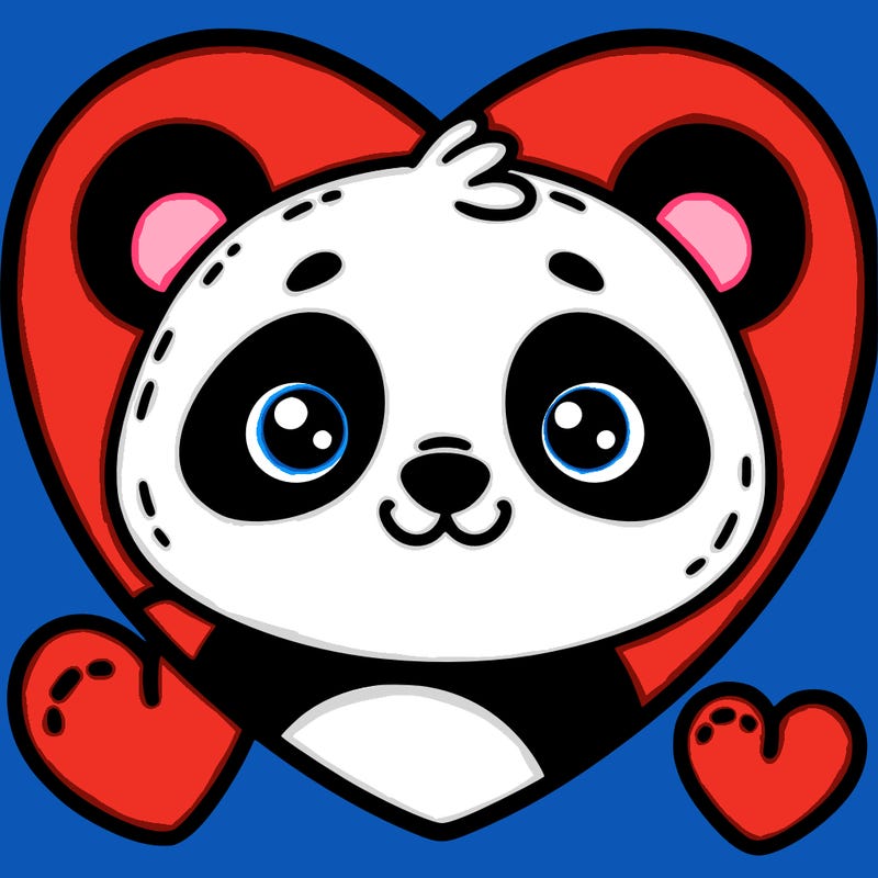 heart with panda