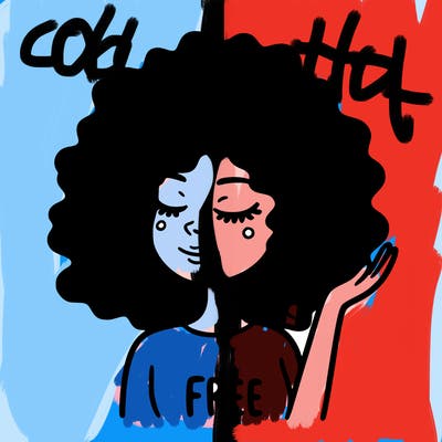 free woman with curly hair