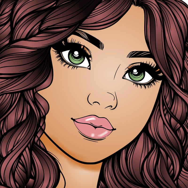 beautiful realistic girl close up to the camera with wavy hair,