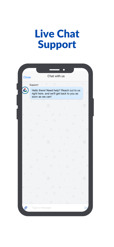 Supersonicz - Supersonicz mobile app live chat customer support interface showing a chat message window