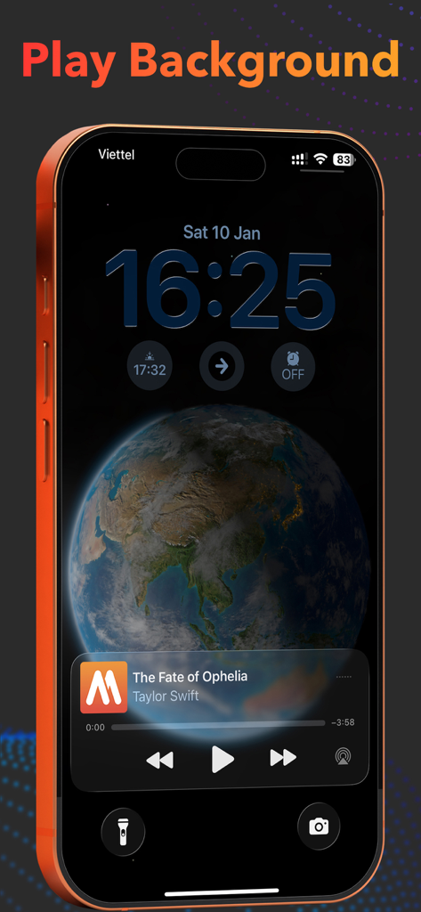 Musi EQ Player - Auto Music EQ - Musi EQ Player music widget on iPhone lock screen for background playback