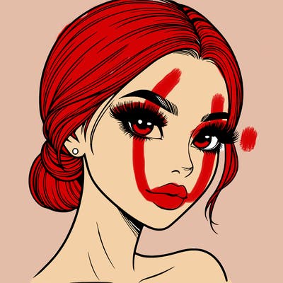 realistic girl with lashes