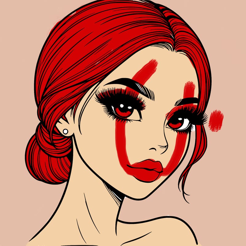 realistic girl with lashes