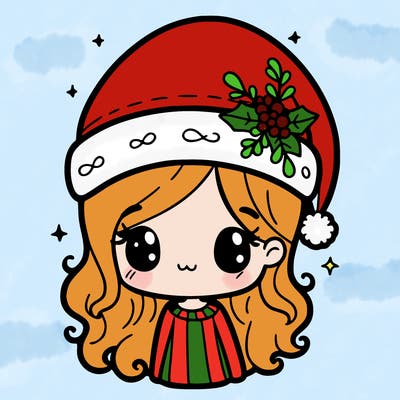 christmas hat girl
