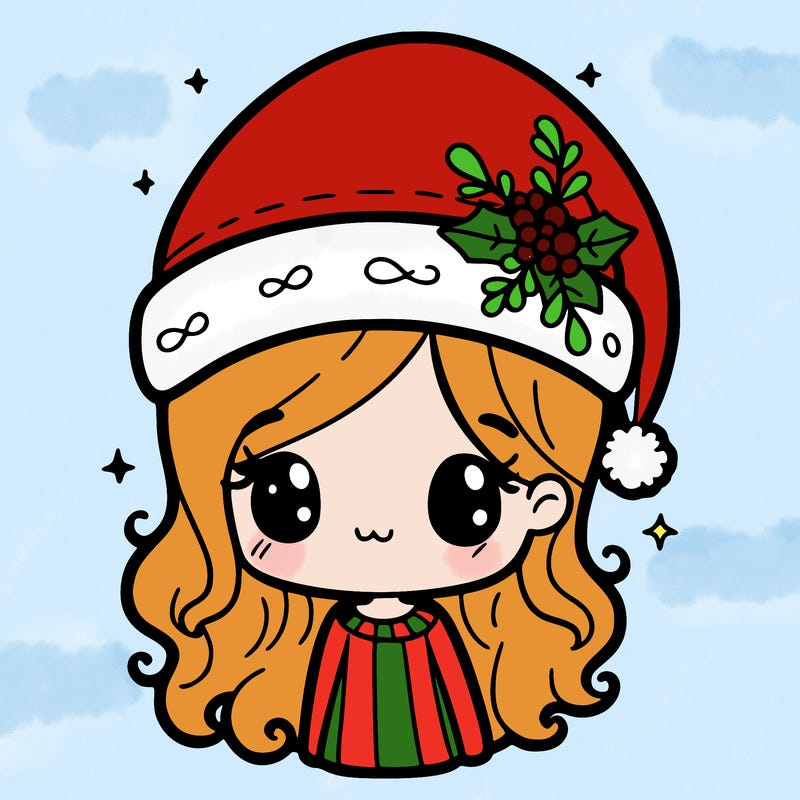 christmas hat girl
