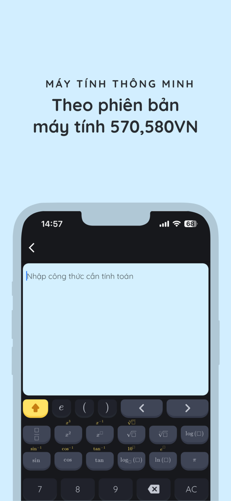 Dicamon - Giải Toán Lý Hóa Anh - Wissenschaftlicher Taschenrechner in der Dicamon-App zum Lösen komplexer mathematischer Gleichungen
