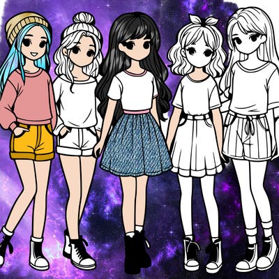 a group of five girls