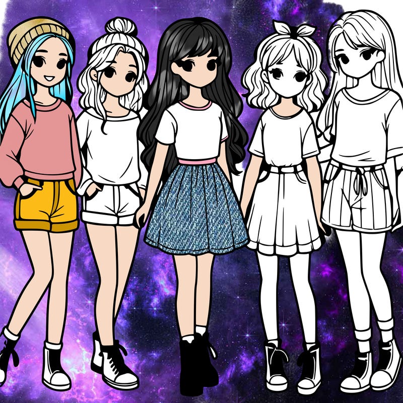 a group of five girls