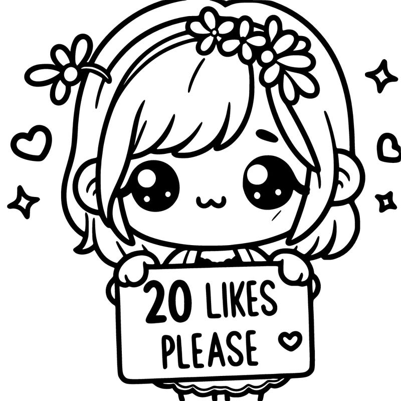 cute girl holding 20 likes please sign