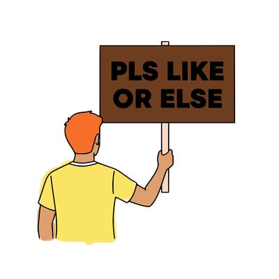 pls like or else sign