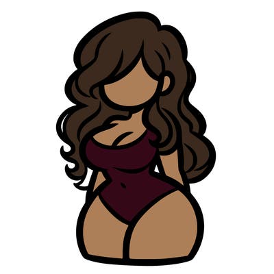 curvy woman with hair