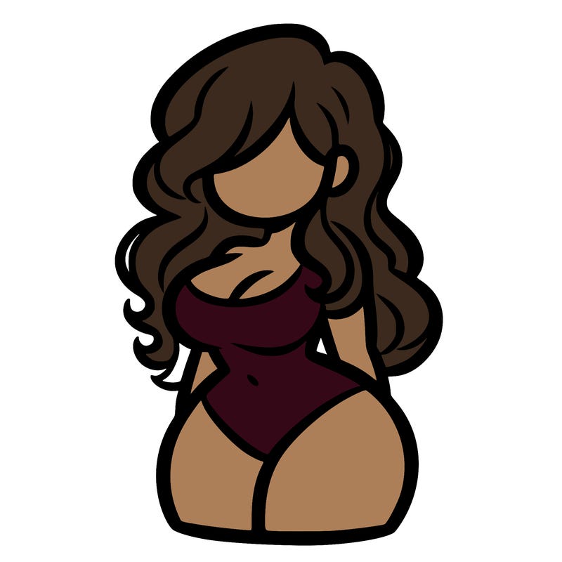 curvy woman with hair