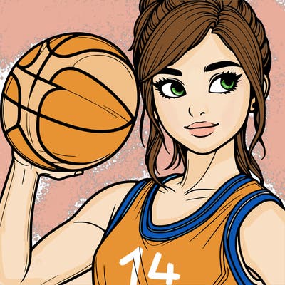 realistic basketball girl