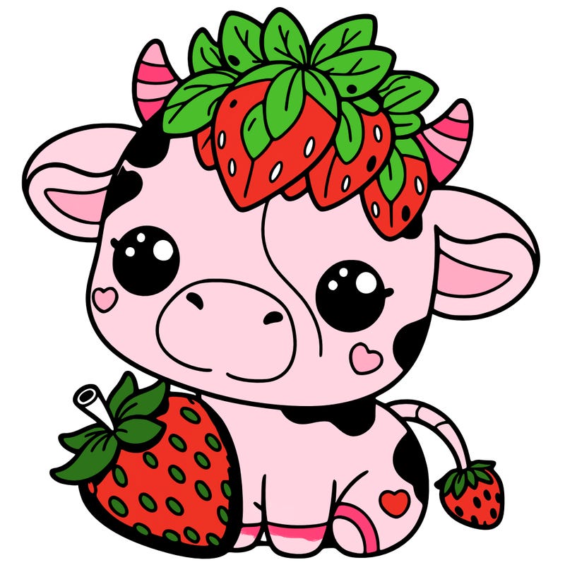 cute strawberry cow