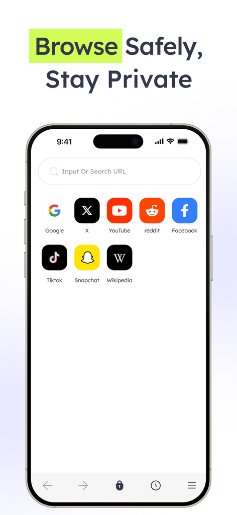 Binwiz VPN private browser interface for safe and private browsing