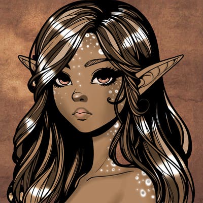 elf girl realistic dark fantasy