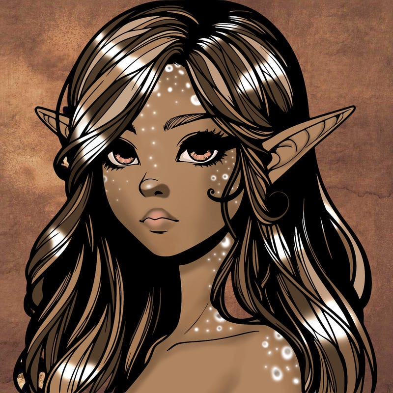 elf girl realistic dark fantasy