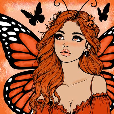 butterfly fairy realistic girl