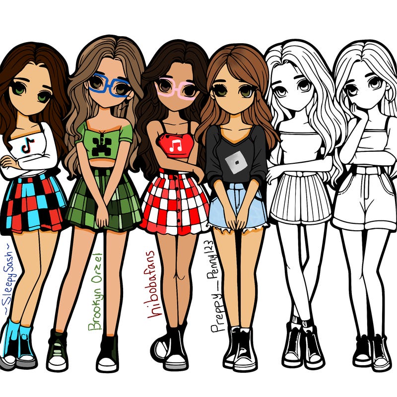 a group of girls realistic