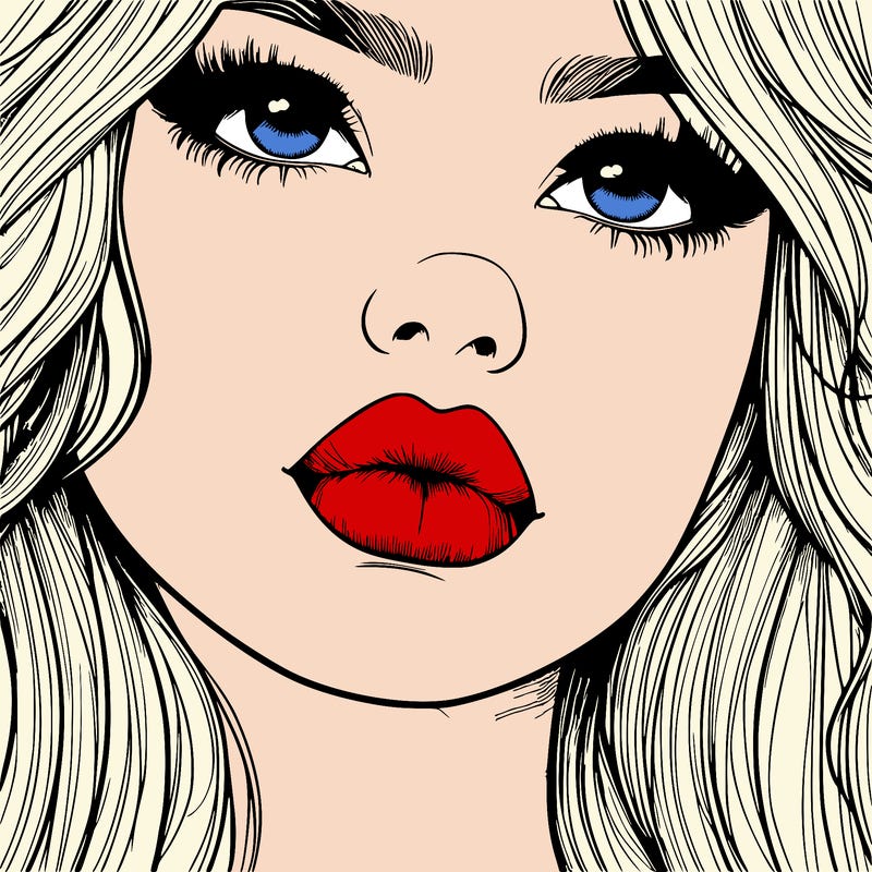 really realistic girl with lips