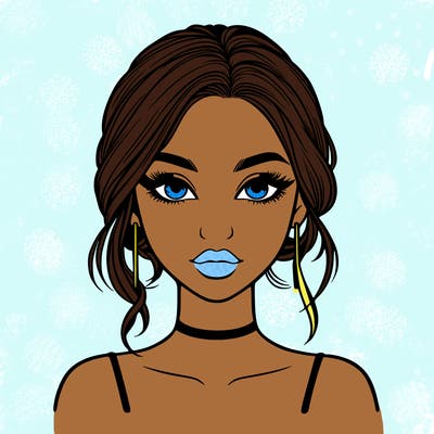 realistic girl with makeup on
