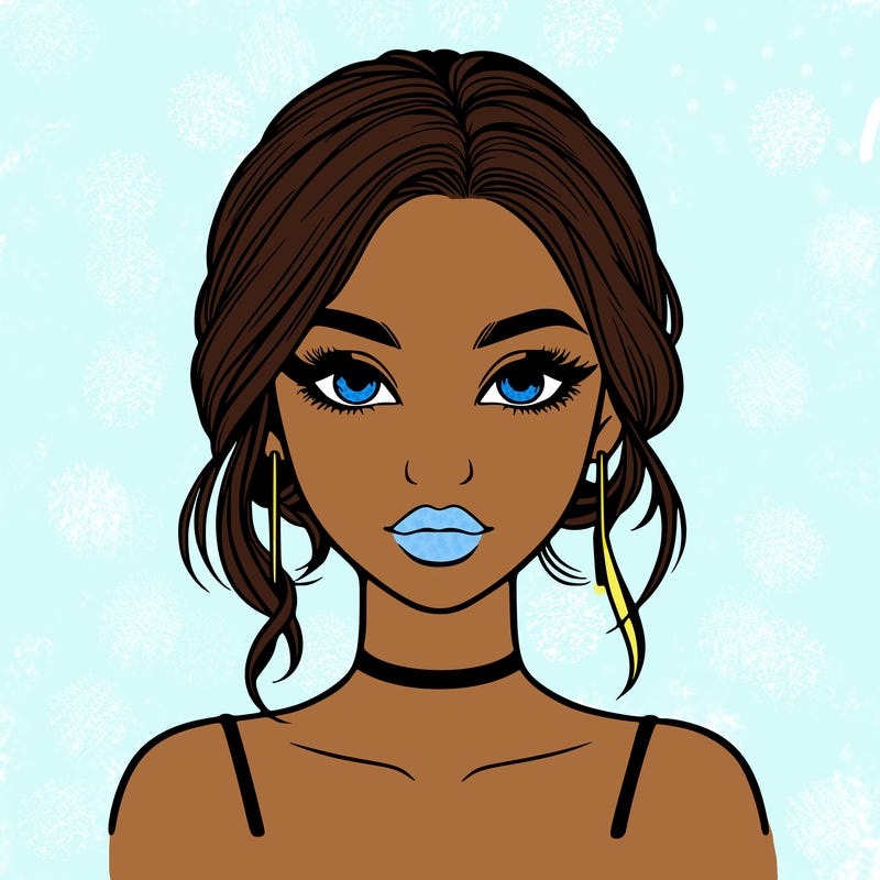 realistic girl with makeup on