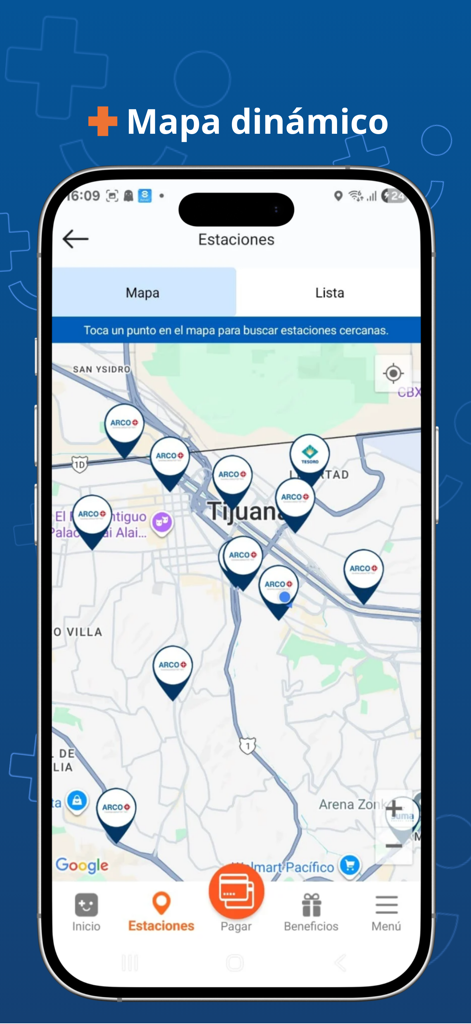 App SUMA - Dynamic map showing ARCO and Tesoro gas station locations in the SUMA app