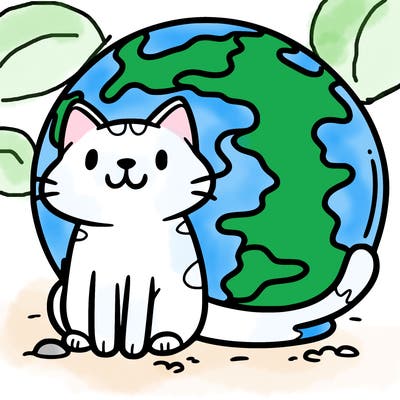cat sitting on earth