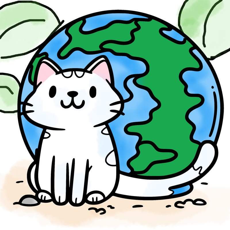 cat sitting on earth