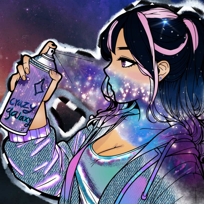 a realistic girl spray, painting