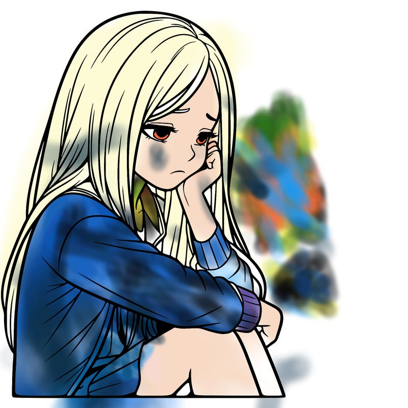 a realistic girl with depression