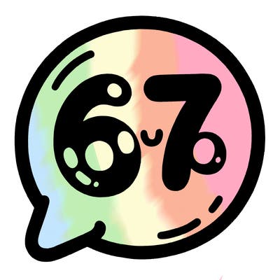 bubble that says 67