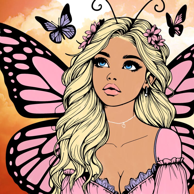butterfly fairy realistic girl