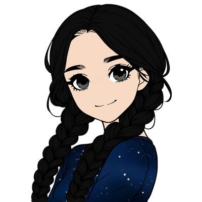 realistic girl with braids