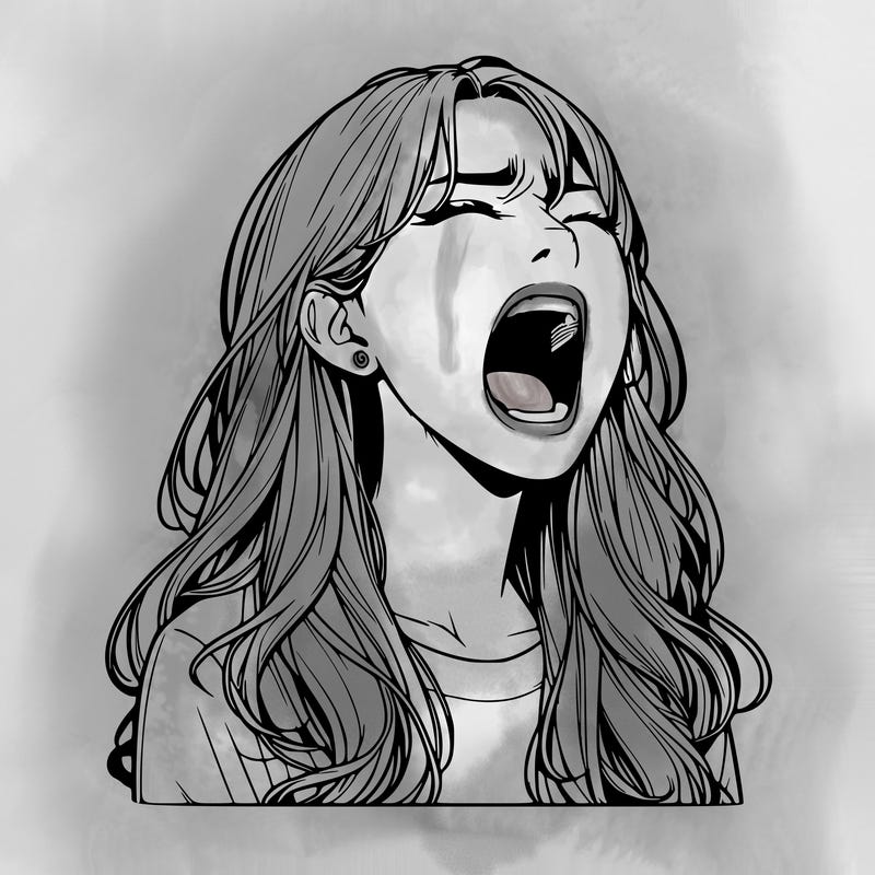 screaming realistic, girl