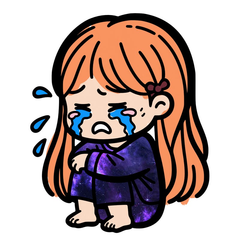 a girl crying
