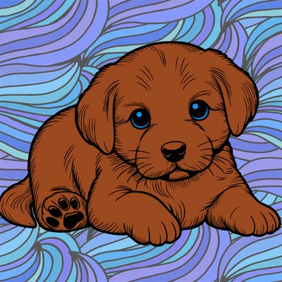 a cute realistic puppy