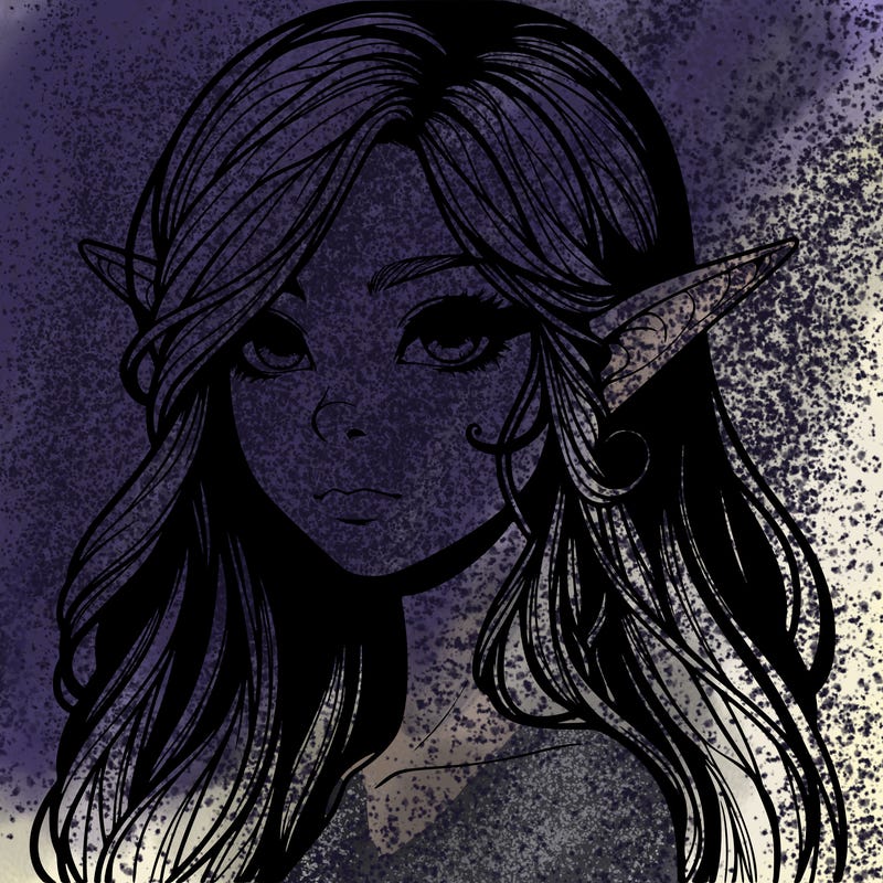 elf girl realistic dark fantasy