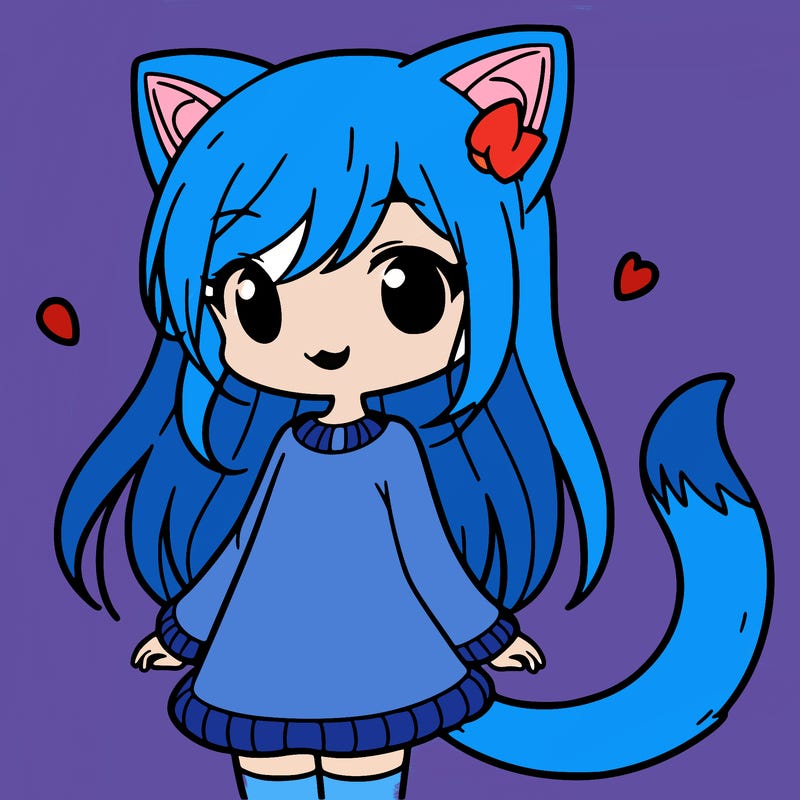 girl with cat ears and tail
