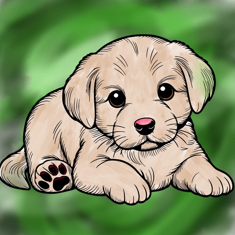 a cute realistic puppy