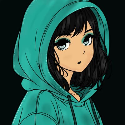 realistic girl wearing a hoodie