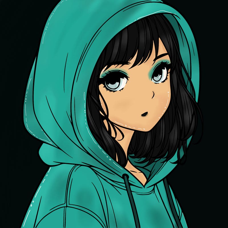 realistic girl wearing a hoodie