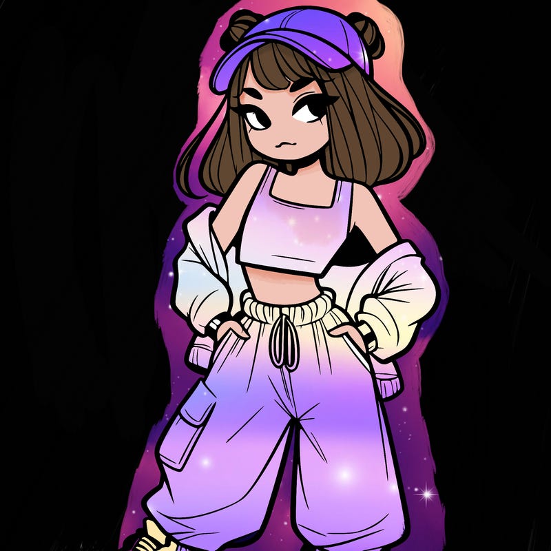 girl in crop top and baggy pants